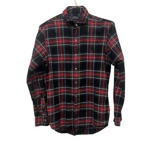 Polo Ralph Lauren Men’s Button Down Shirt Multicolor Plaid LS Slim‎ Fit Pony EUC